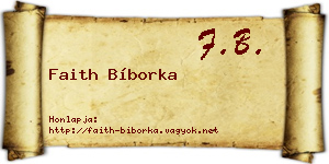 Faith Bíborka névjegykártya